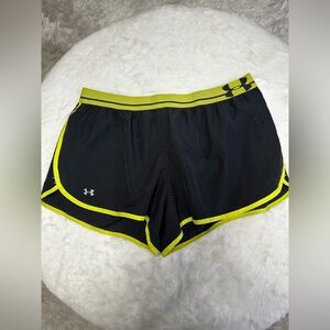 Under Armour Women's Black Shorts with Yellow Trim